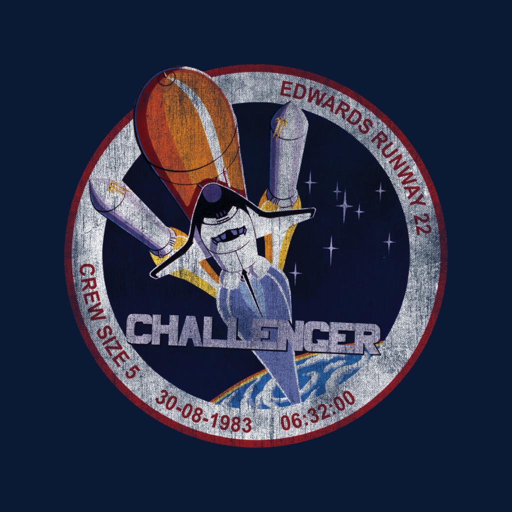 NASA STS 6 Challenger Mission Badge Distressed Men's Hooded Sweatshirt-ALL + EVERY