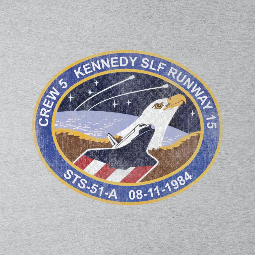 NASA STS 51 A Discovery Mission Badge Distressed Women's T-Shirt-ALL + EVERY