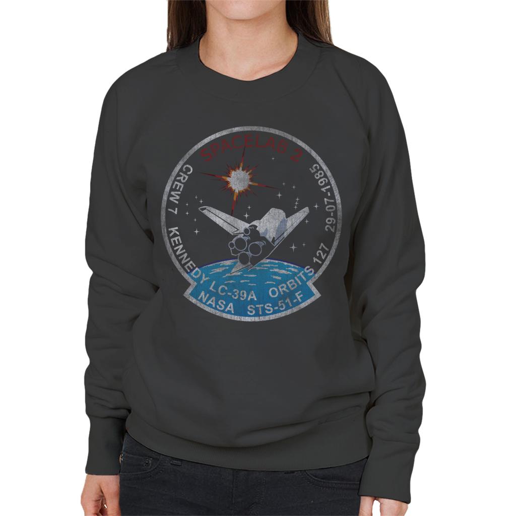 NASA STS 51 F Challenger Mission Badge Distressed Women's Sweatshirt-ALL + EVERY