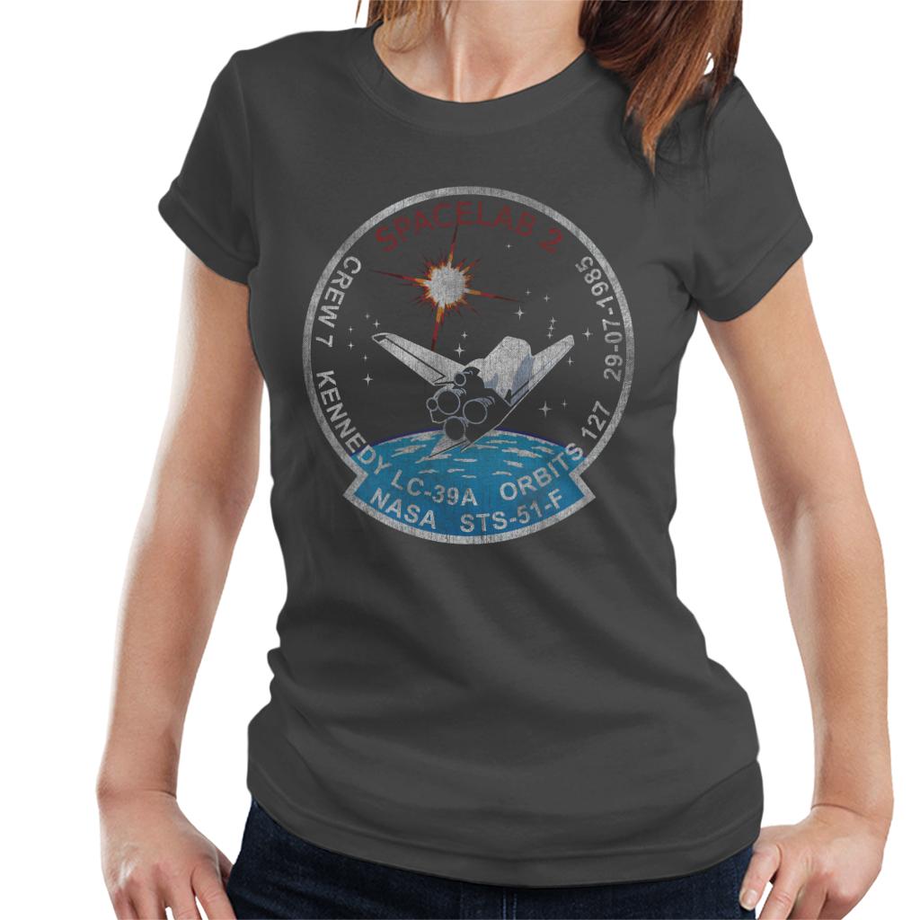 NASA STS 51 F Challenger Mission Badge Distressed Women's T-Shirt-ALL + EVERY