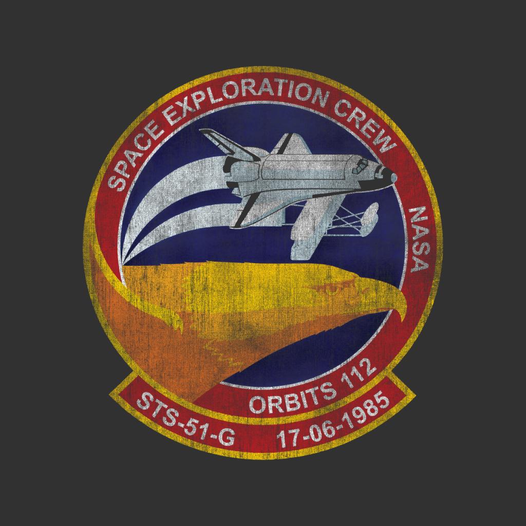 NASA STS 51 G Discovery Mission Badge Distressed Kids Sweatshirt-ALL + EVERY