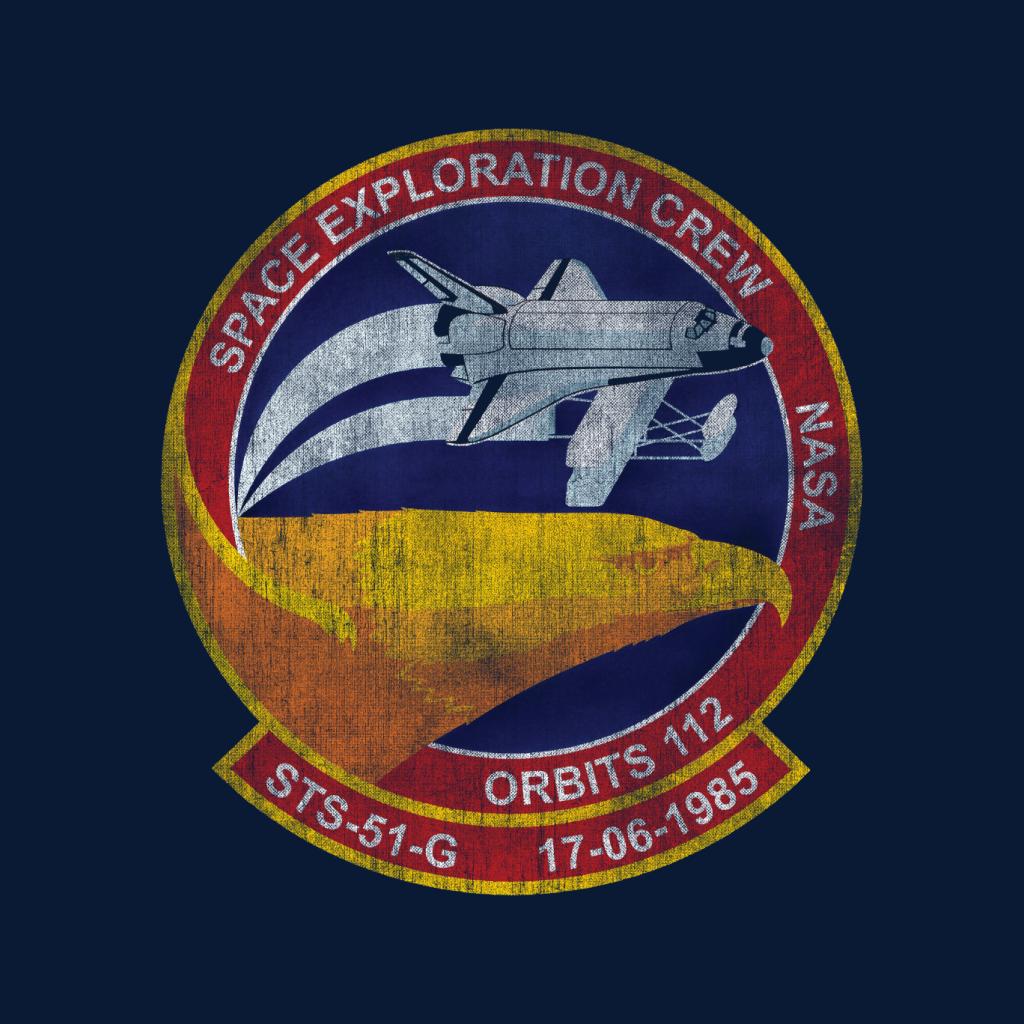 NASA STS 51 G Discovery Mission Badge Distressed Kids Sweatshirt-ALL + EVERY