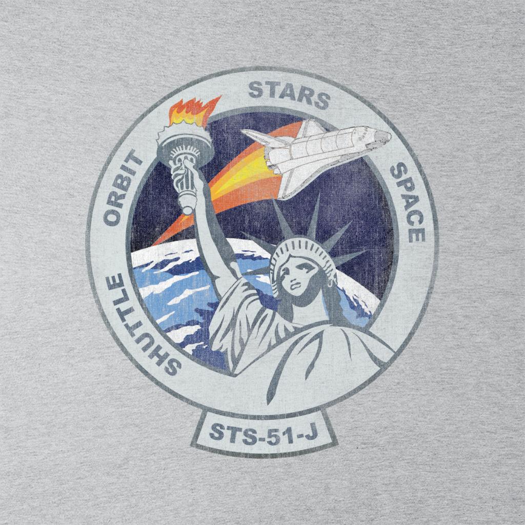 NASA STS 51 J Atlantis Mission Badge Distressed Women's T-Shirt-ALL + EVERY