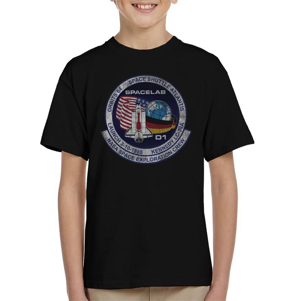 NASA STS 61 A Challenger Mission Badge Distressed Kids T-Shirt-ALL + EVERY