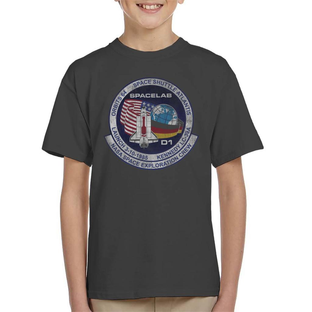 NASA STS 61 A Challenger Mission Badge Distressed Kids T-Shirt-ALL + EVERY