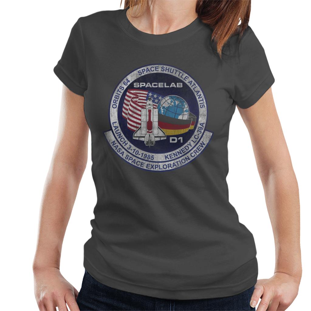 NASA STS 61 A Challenger Mission Badge Distressed Women's T-Shirt-ALL + EVERY