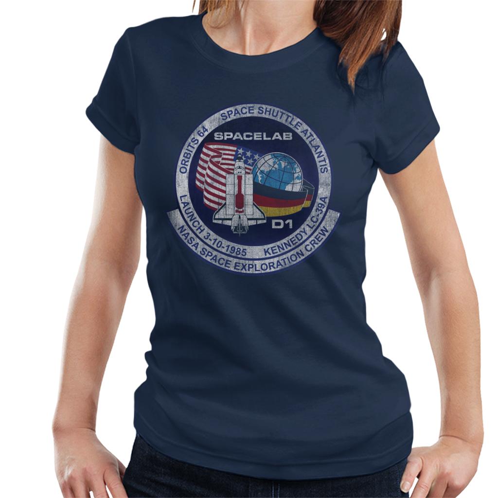 NASA STS 61 A Challenger Mission Badge Distressed Women's T-Shirt-ALL + EVERY