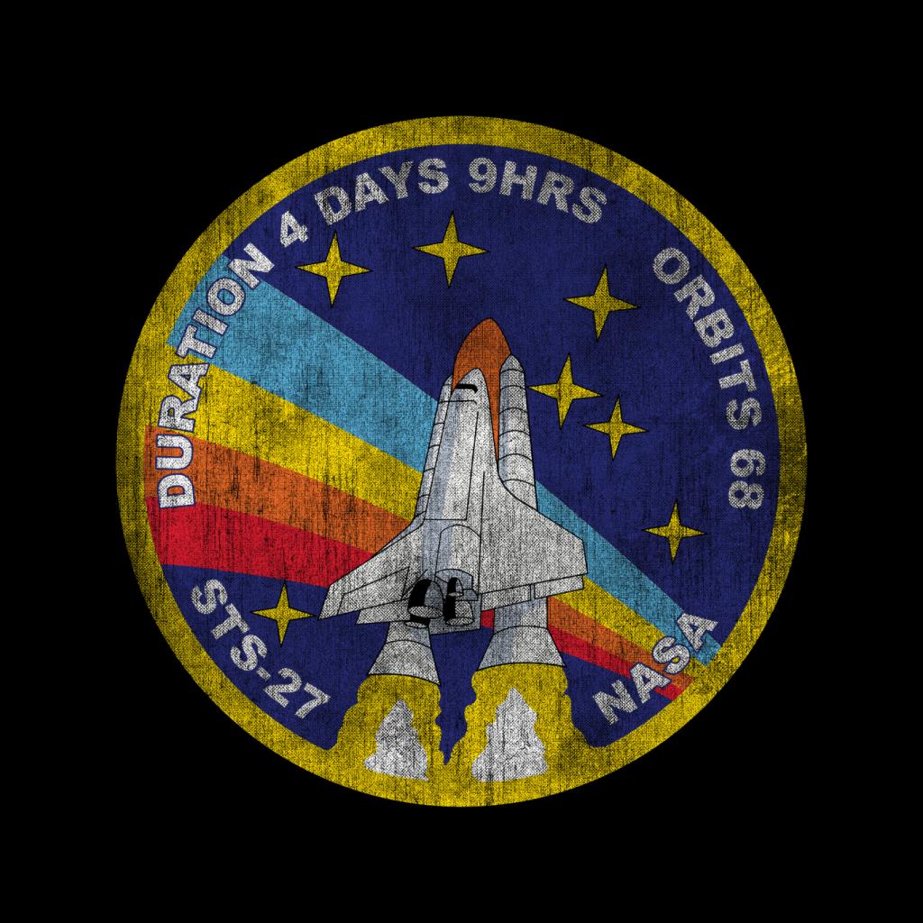 NASA STS 27 Atlantis Mission Badge Distressed Kids Sweatshirt-ALL + EVERY