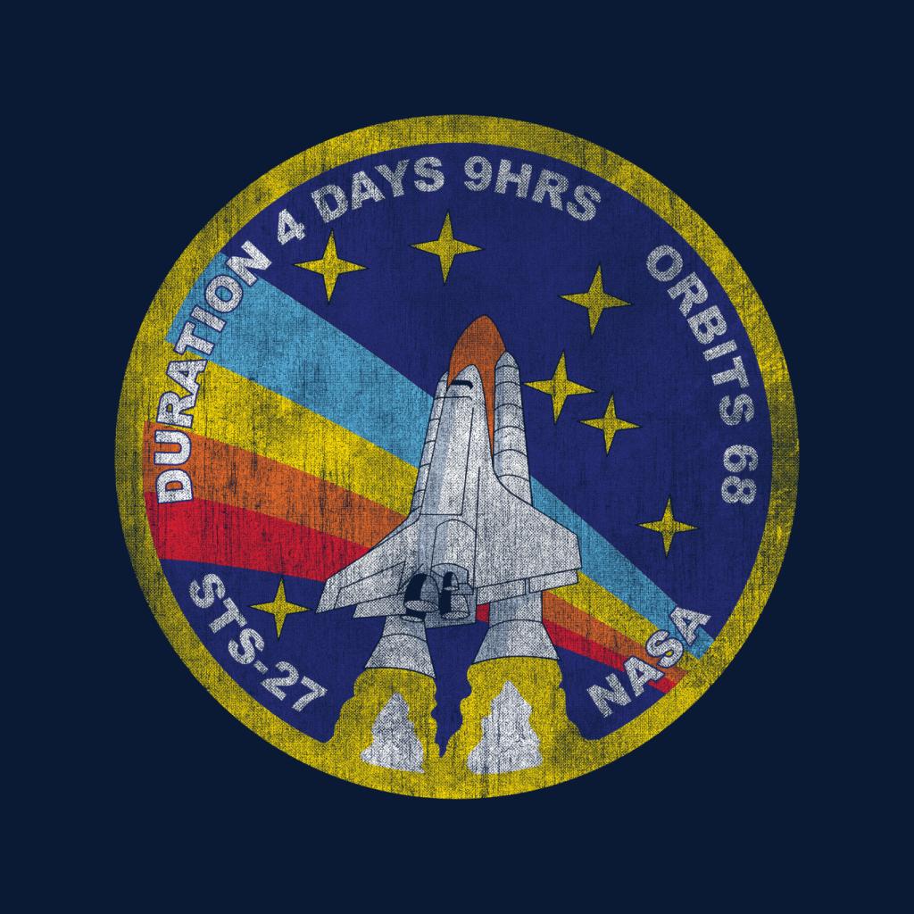 NASA STS 27 Atlantis Mission Badge Distressed Kids Sweatshirt-ALL + EVERY