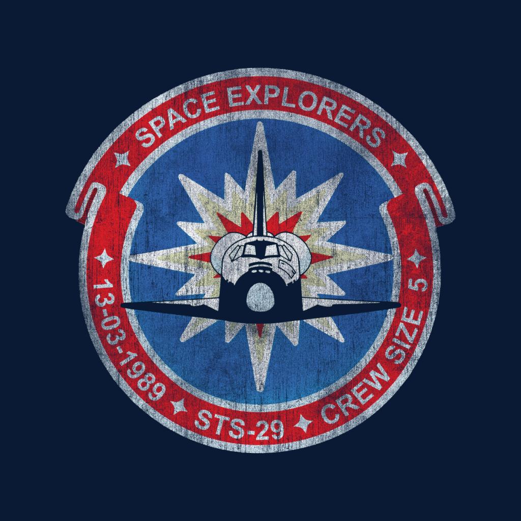 NASA STS 29 Discovery Mission Badge Distressed Kids T-Shirt-ALL + EVERY