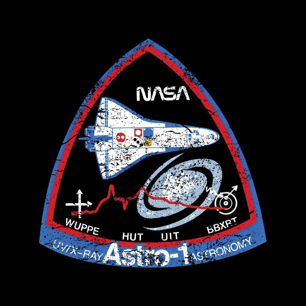 NASA ASTRO 1 Observatory STS 35 Mission Badge Distressed Men's Hooded Sweatshirt-ALL + EVERY