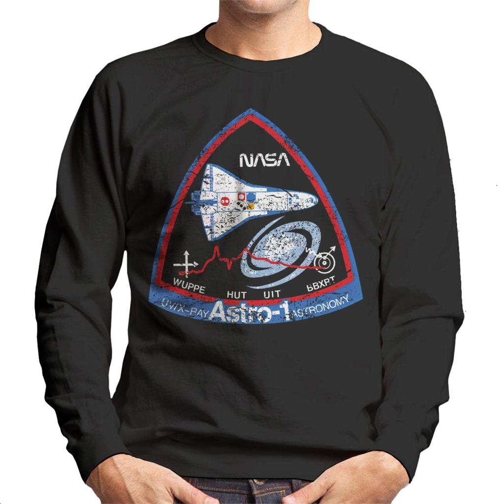 NASA ASTRO 1 Observatory STS 35 Mission Badge Distressed Men's Sweatshirt-ALL + EVERY