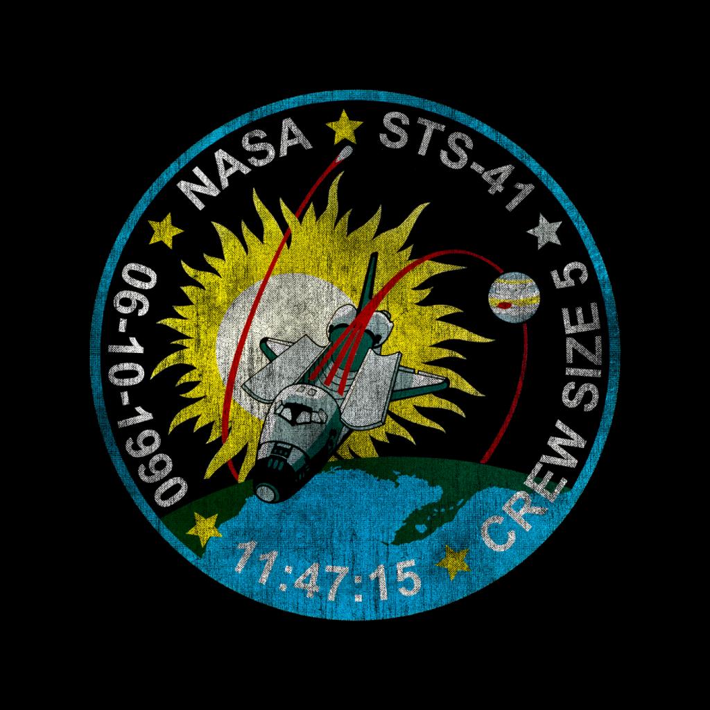 NASA STS 41 Discovery Mission Badge Distressed Kids Sweatshirt-ALL + EVERY