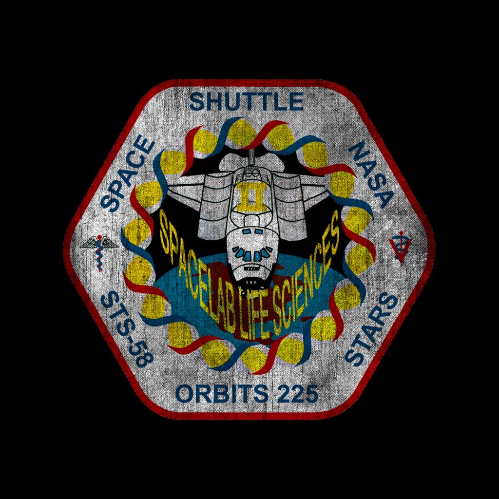 NASA STS 58 Columbia Mission Badge Distressed Men's Sweatshirt-ALL + EVERY