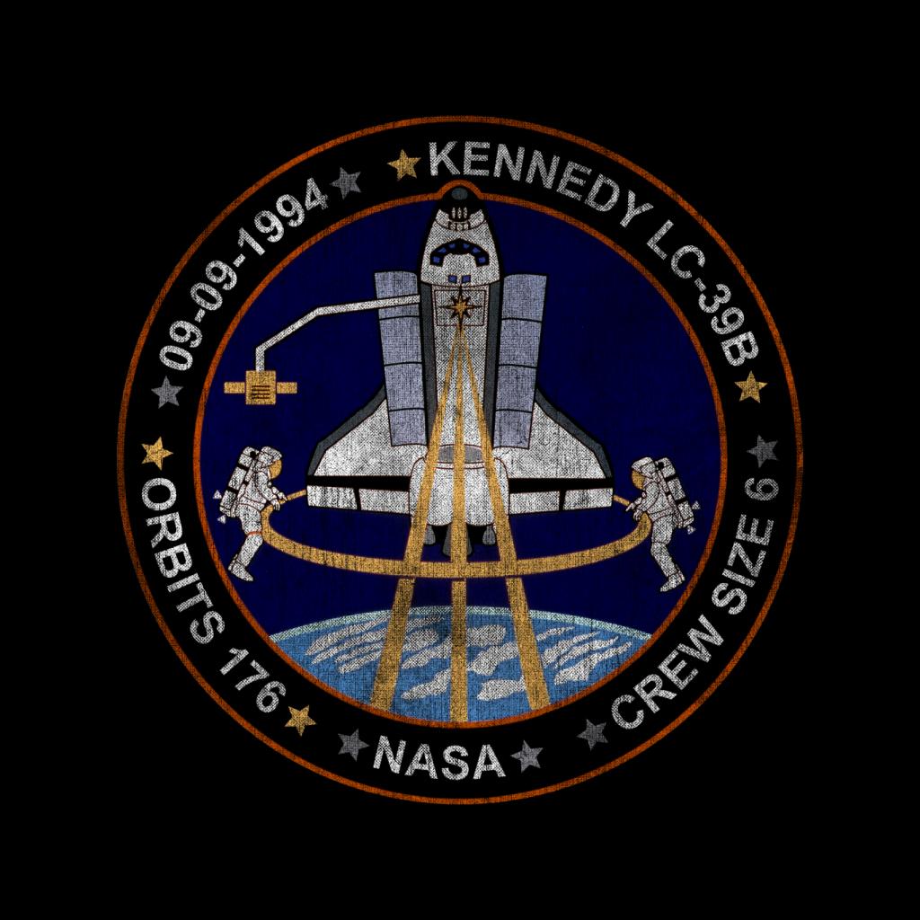 NASA STS 64 Discovery Mission Badge Distressed Men's Sweatshirt-ALL + EVERY