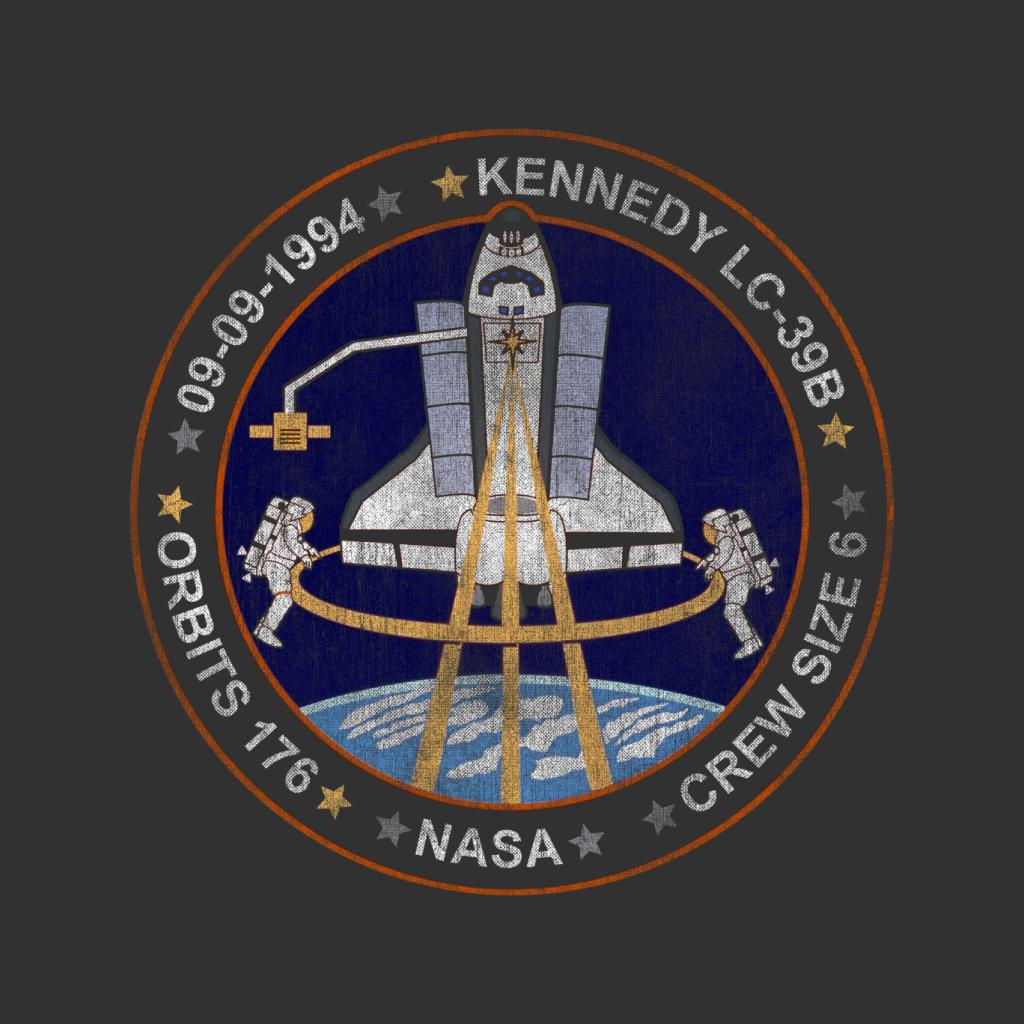 NASA STS 64 Discovery Mission Badge Distressed Men's Sweatshirt-ALL + EVERY