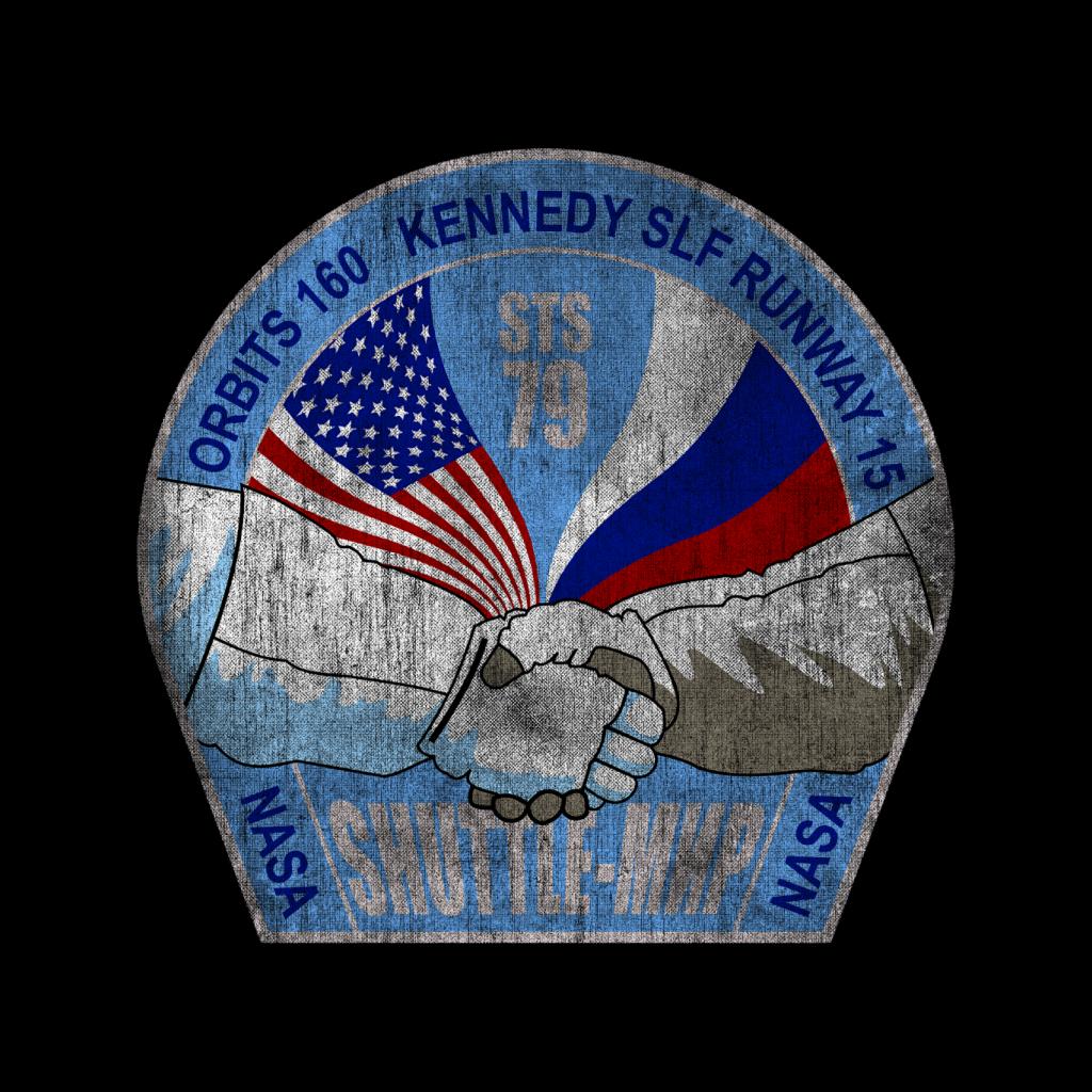 NASA STS 79 Atlantis Mission Badge Distressed Kids Sweatshirt-ALL + EVERY