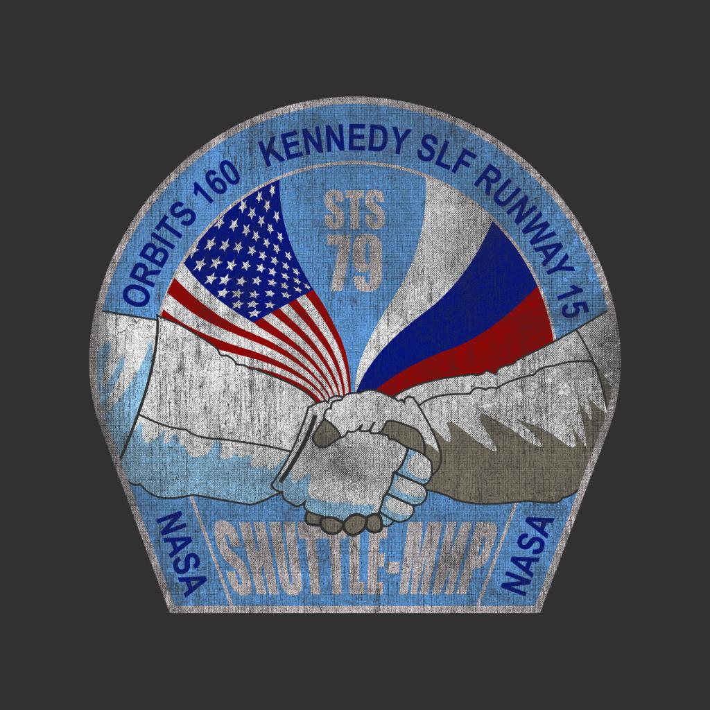 NASA STS 79 Atlantis Mission Badge Distressed Kids Sweatshirt-ALL + EVERY