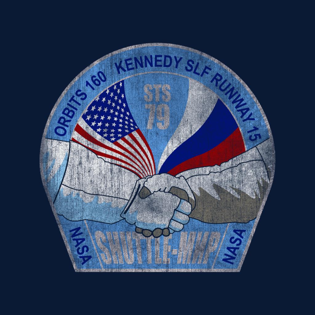 NASA STS 79 Atlantis Mission Badge Distressed Kids Sweatshirt-ALL + EVERY