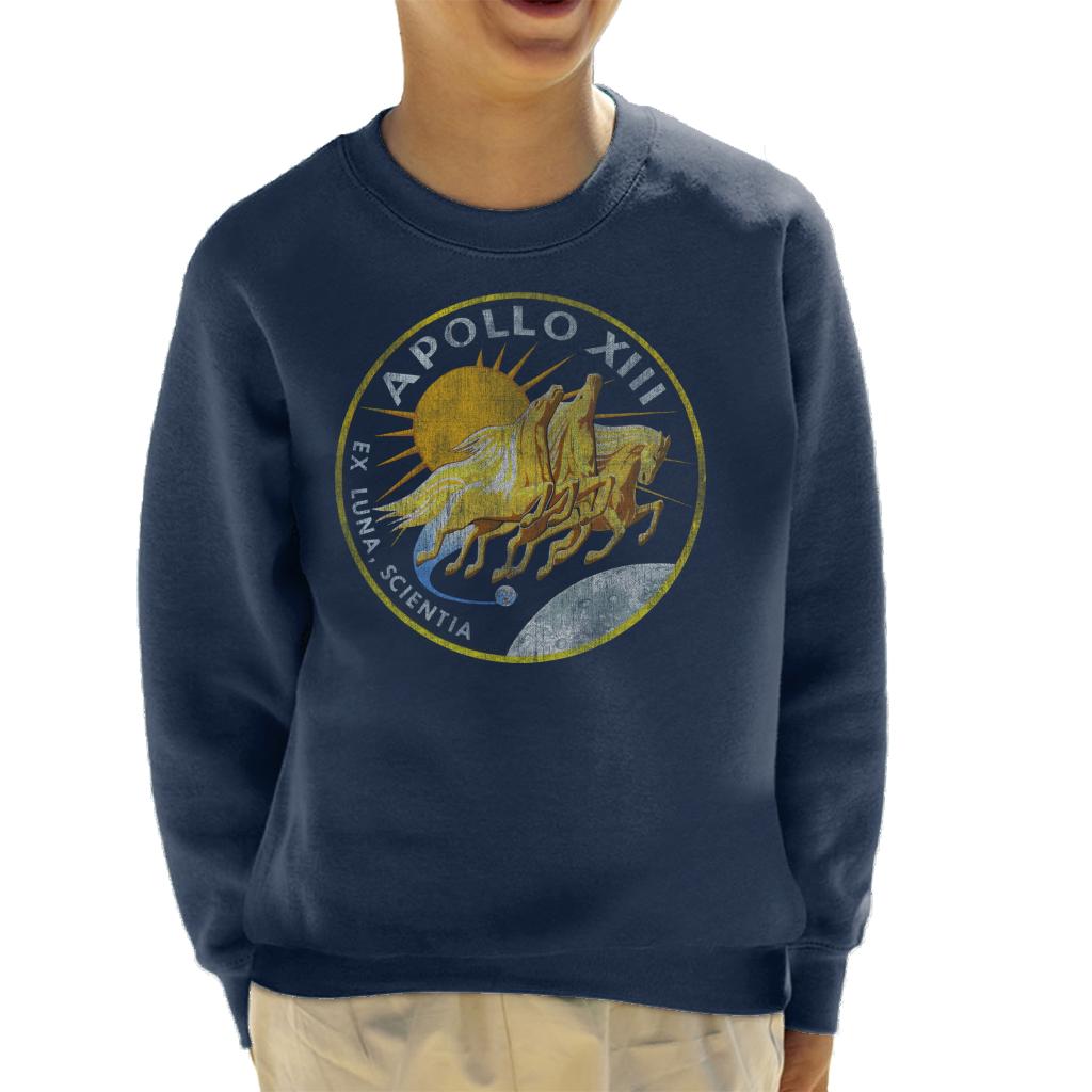 NASA Apollo 13 Mission Badge Distressed Kids Sweatshirt-ALL + EVERY