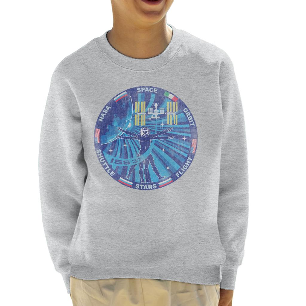NASA ISS Expedition 37 Mission Badge Distressed Kids Sweatshirt-ALL + EVERY