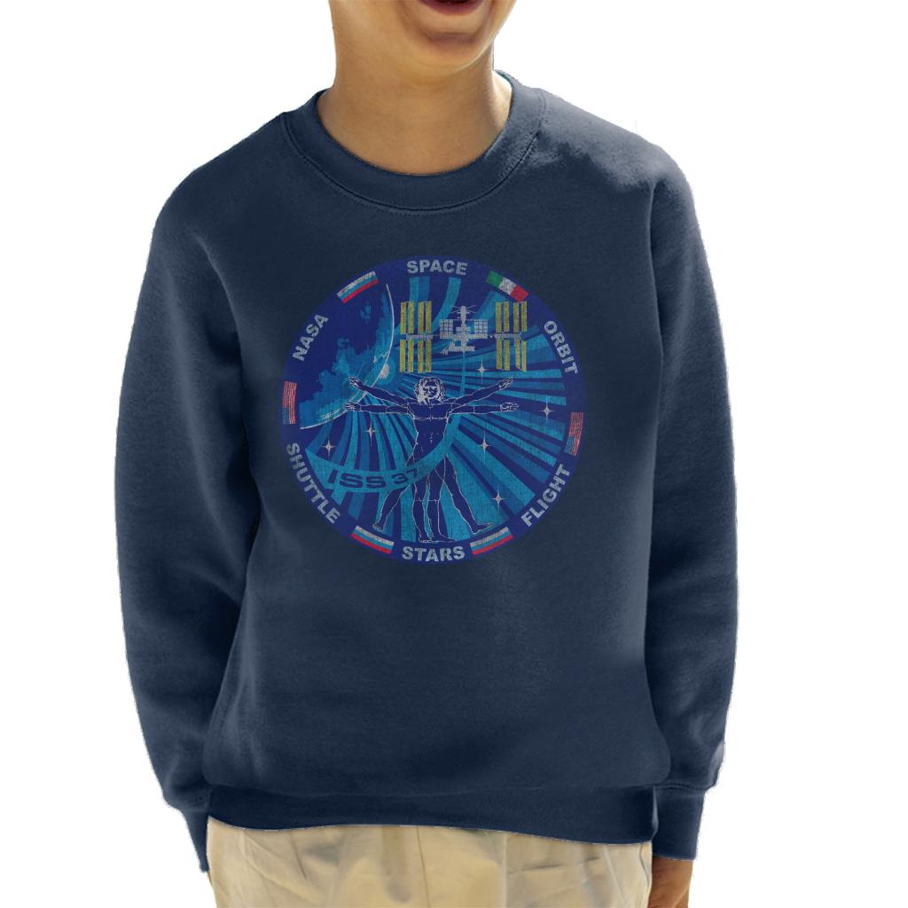 NASA ISS Expedition 37 Mission Badge Distressed Kids Sweatshirt-ALL + EVERY
