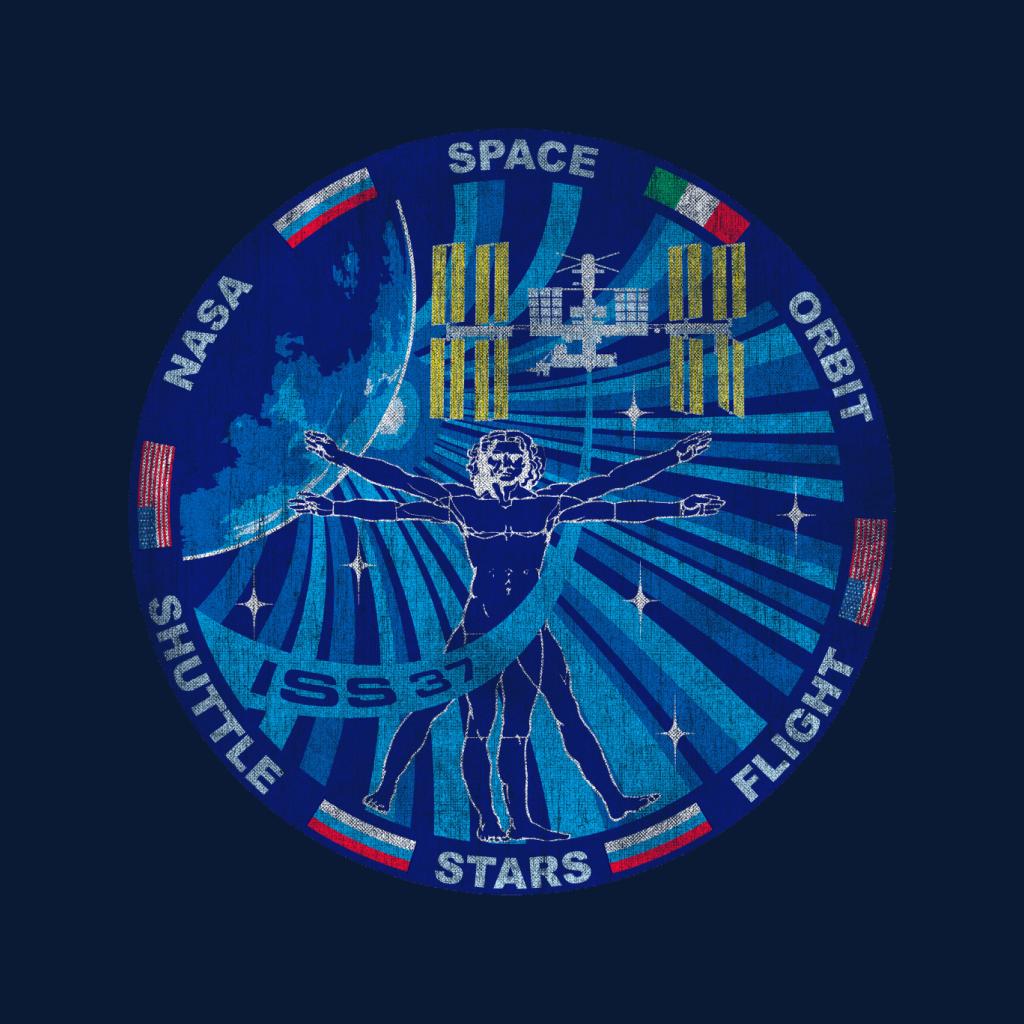 NASA ISS Expedition 37 Mission Badge Distressed Kids Sweatshirt-ALL + EVERY