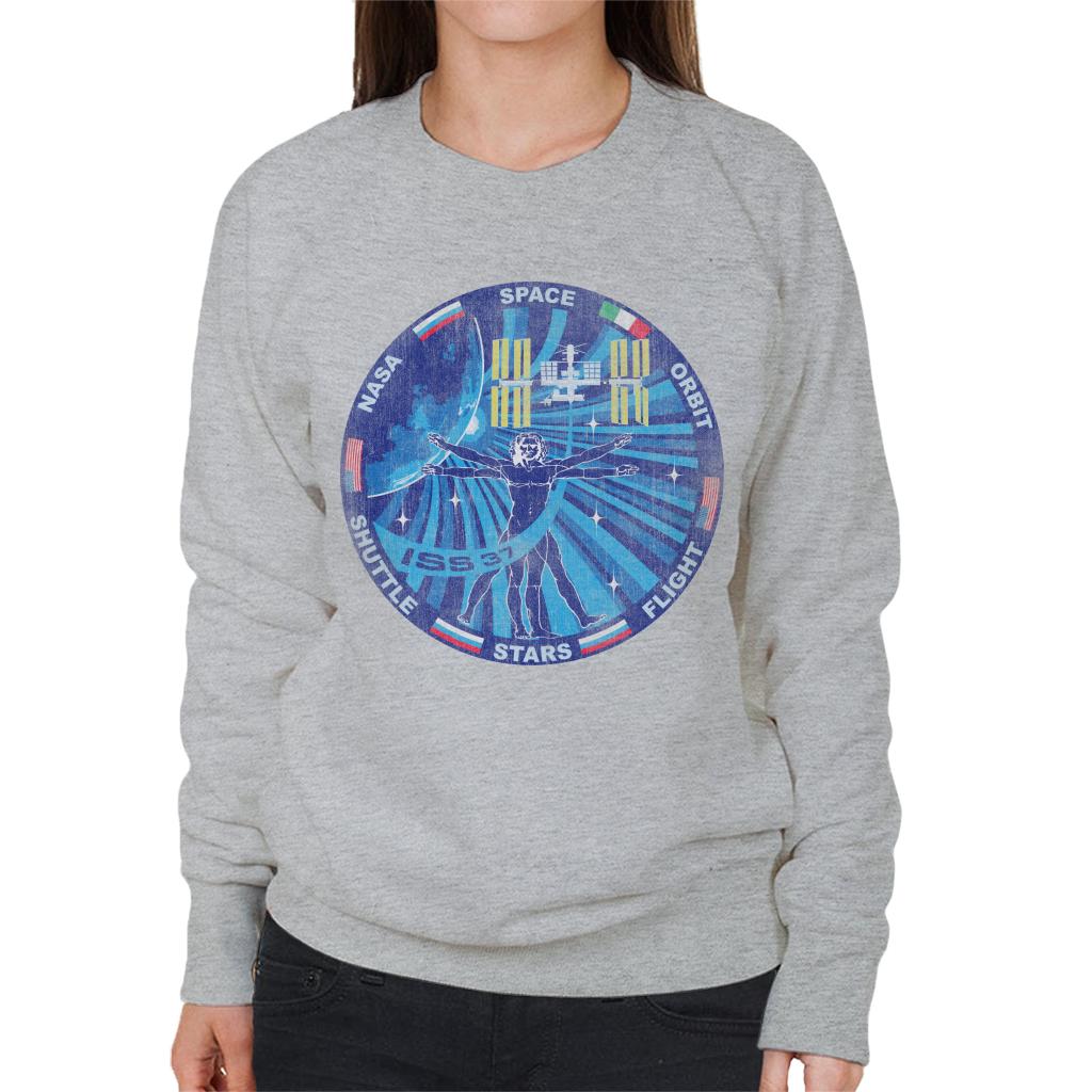 NASA ISS Expedition 37 Mission Badge Distressed Women's Sweatshirt-ALL + EVERY