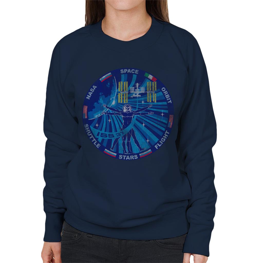 NASA ISS Expedition 37 Mission Badge Distressed Women's Sweatshirt-ALL + EVERY