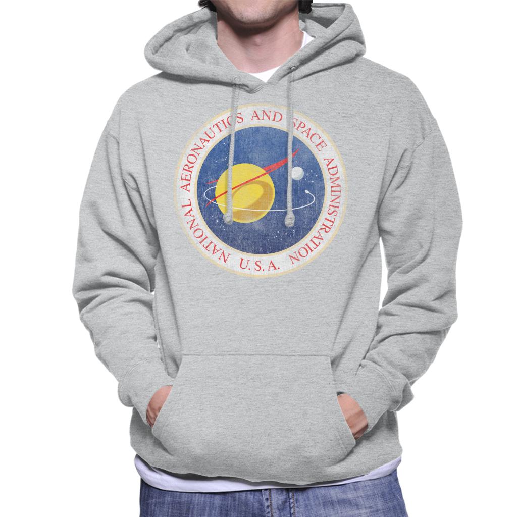 NASA Seal Insignia Distressed Men's Hooded Sweatshirt-ALL + EVERY