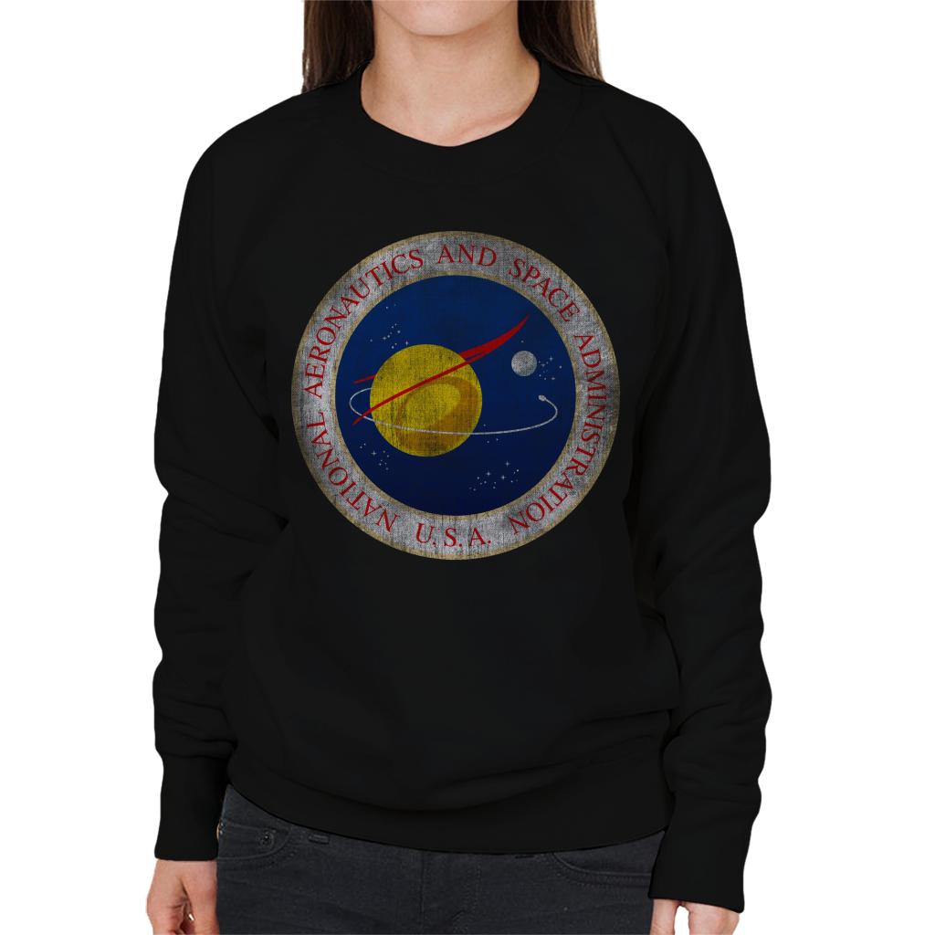 NASA Seal Insignia Distressed Women's Sweatshirt-ALL + EVERY