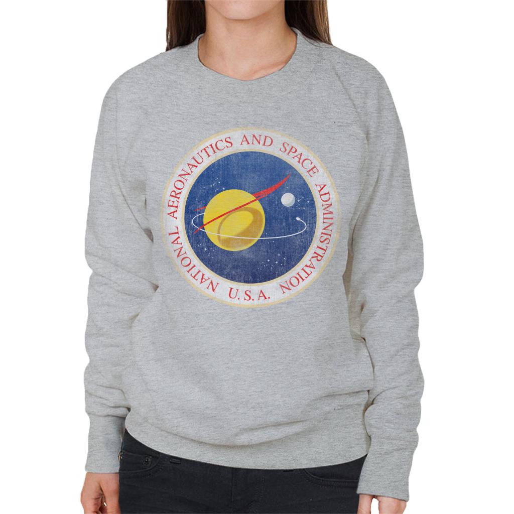 NASA Seal Insignia Distressed Women's Sweatshirt-ALL + EVERY