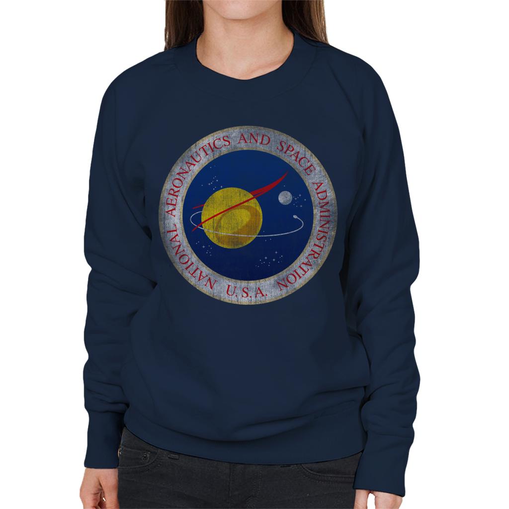 NASA Seal Insignia Distressed Women's Sweatshirt-ALL + EVERY