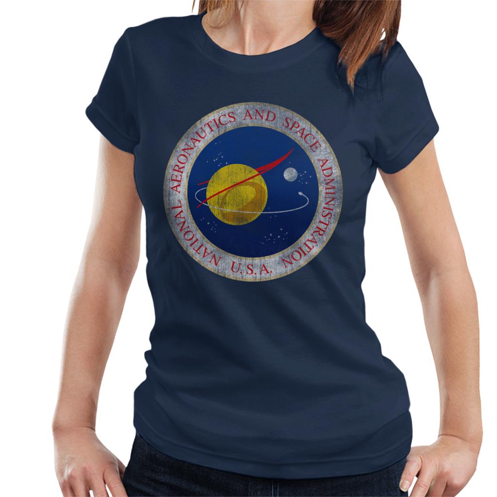 NASA Seal Insignia Distressed Women's T-Shirt-ALL + EVERY