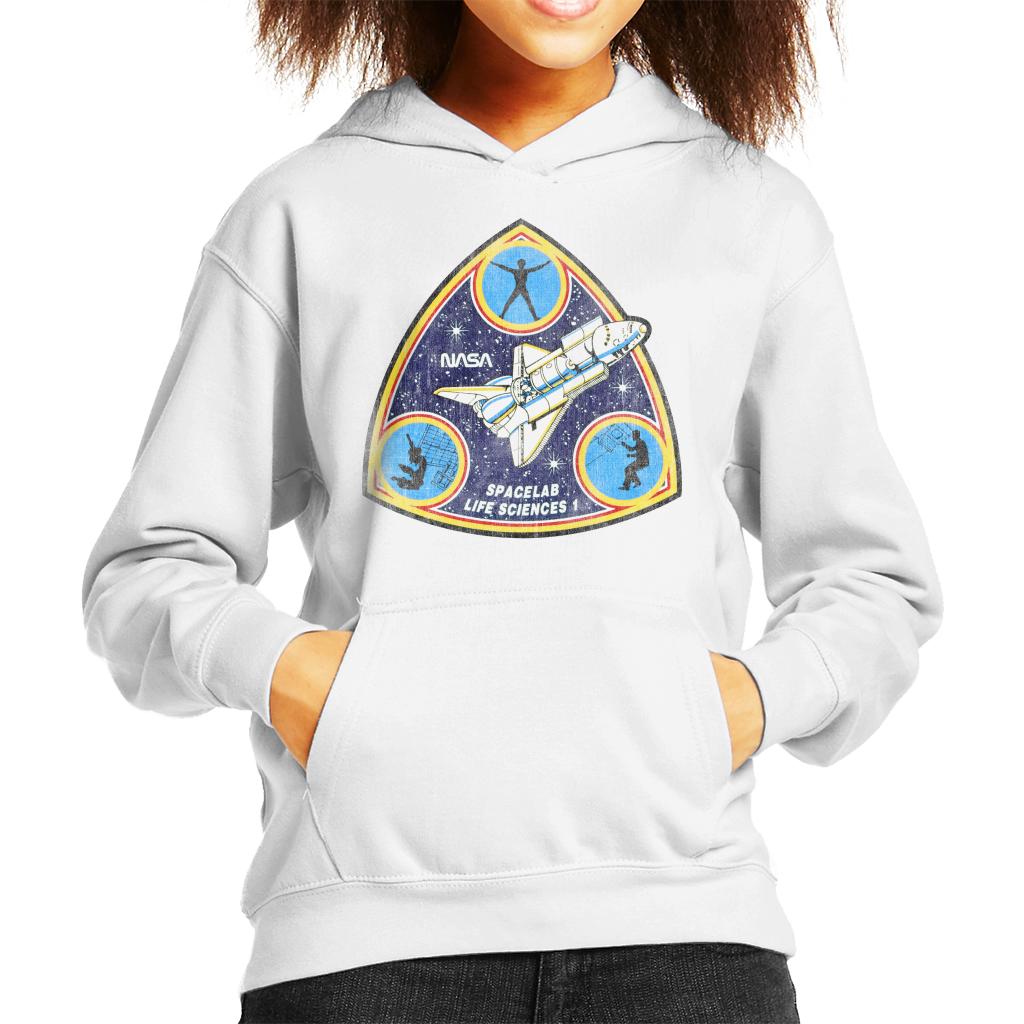 NASA Spacelab Life Sciences 1 Mission Badge Distressed Kids Hooded Sweatshirt-ALL + EVERY