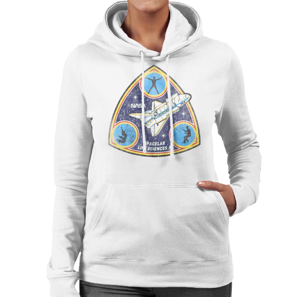 NASA Spacelab Life Sciences 1 Mission Badge Distressed Women's Hooded Sweatshirt-ALL + EVERY