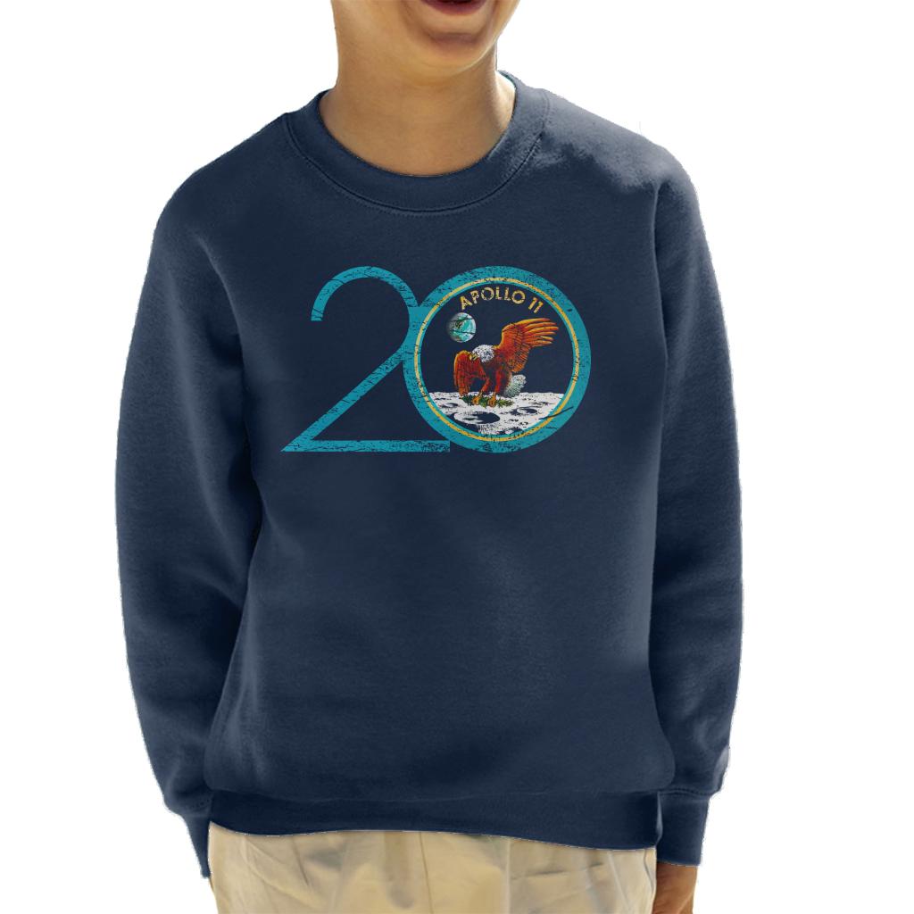 NASA Apollo 11 20th Anniversary Badge Distressed Kids Sweatshirt-ALL + EVERY