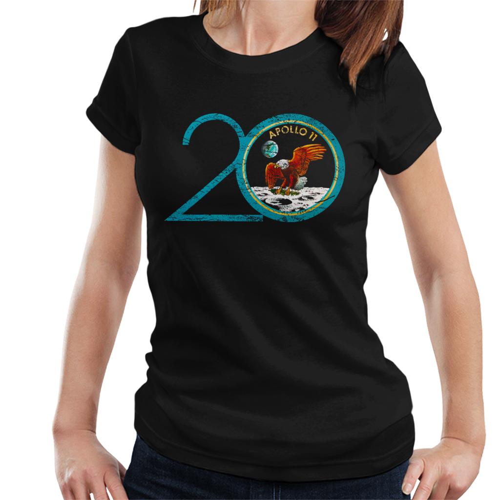 NASA Apollo 11 20th Anniversary Badge Distressed Women's T-Shirt-ALL + EVERY