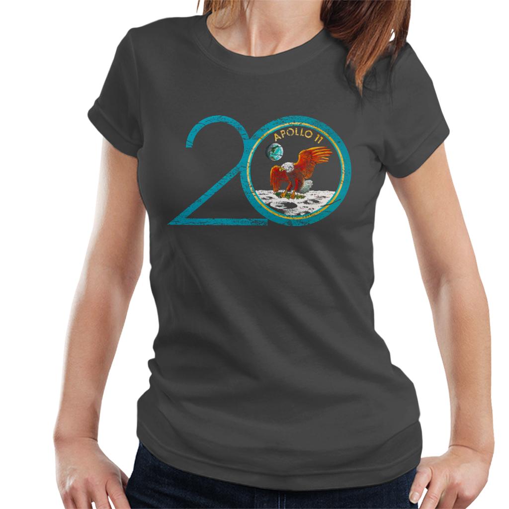 NASA Apollo 11 20th Anniversary Badge Distressed Women's T-Shirt-ALL + EVERY