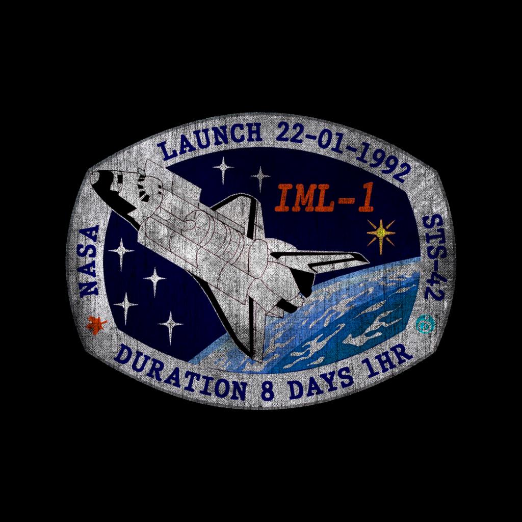 NASA STS 42 Discovery Mission Badge Distressed Men's Sweatshirt-ALL + EVERY