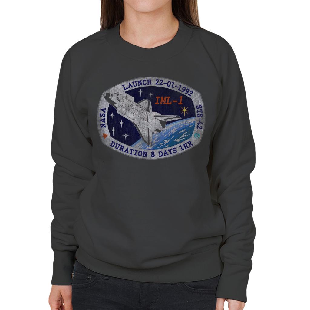 NASA STS 42 Discovery Mission Badge Distressed Women's Sweatshirt-ALL + EVERY