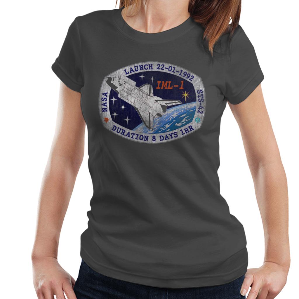 NASA STS 42 Discovery Mission Badge Distressed Women's T-Shirt-ALL + EVERY