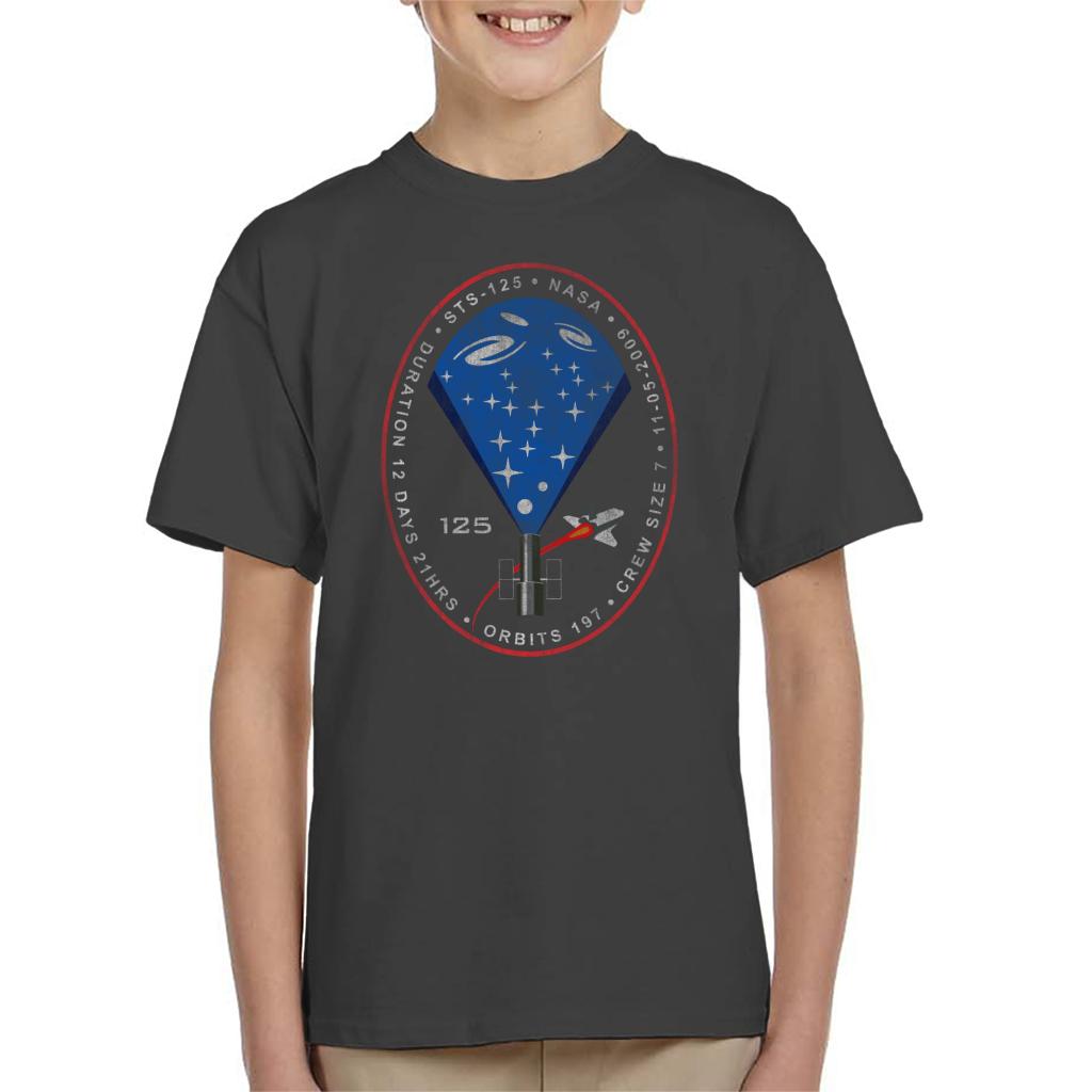 NASA STS 125 Atlantis Mission Badge Distressed Kids T-Shirt-ALL + EVERY