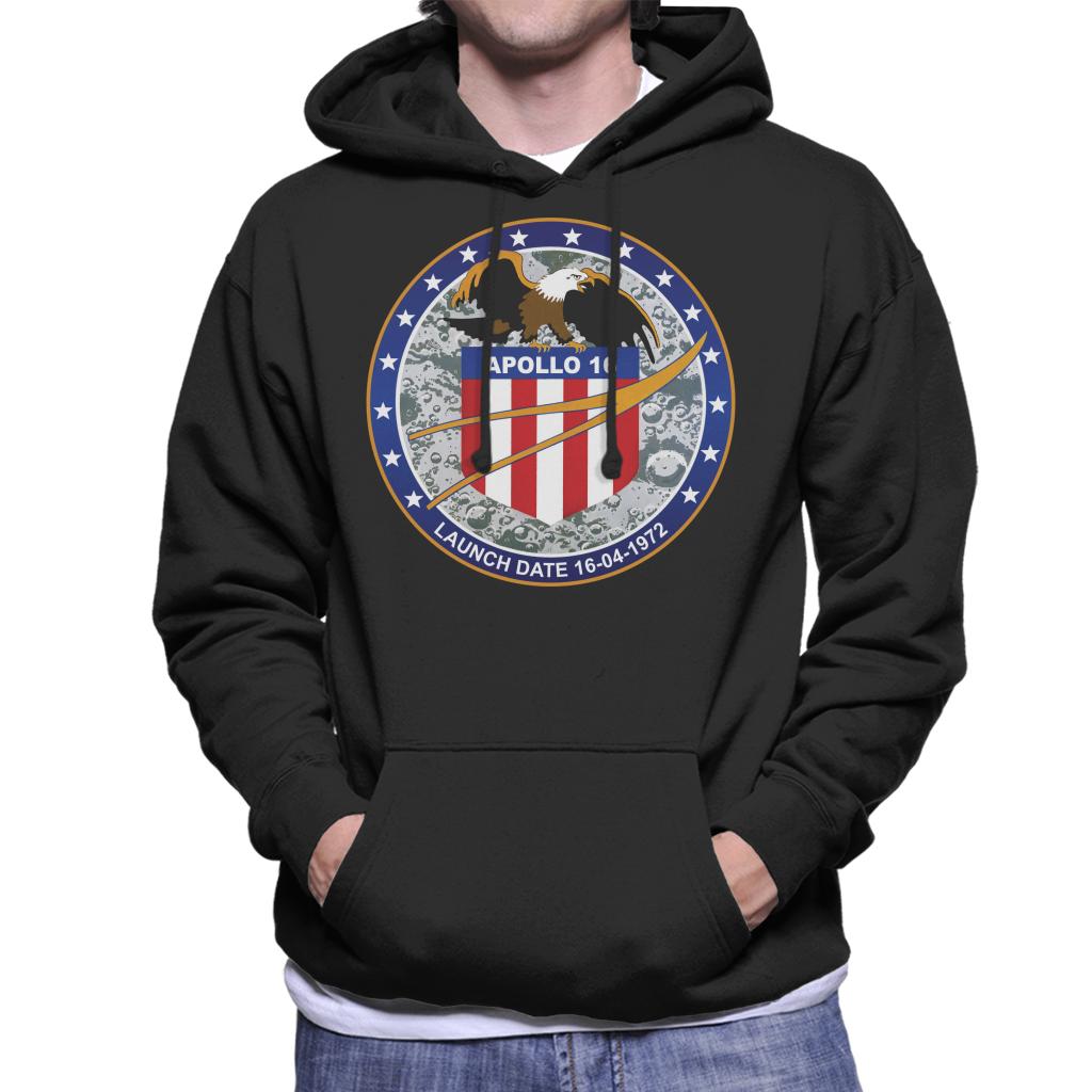 NASA Apollo 16 Mission Badge Men's Hooded Sweatshirt-ALL + EVERY