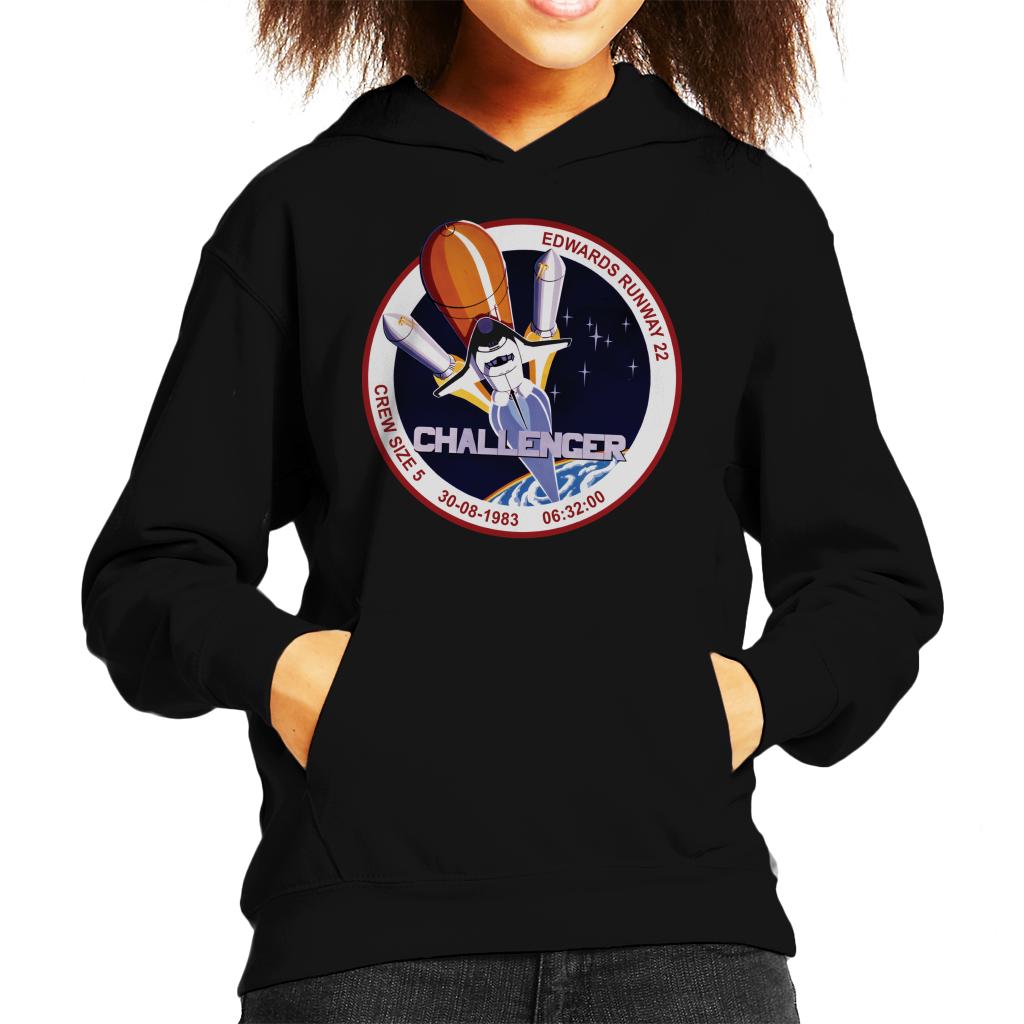 NASA STS 8 Challenger Mission Badge Kids Hooded Sweatshirt-ALL + EVERY