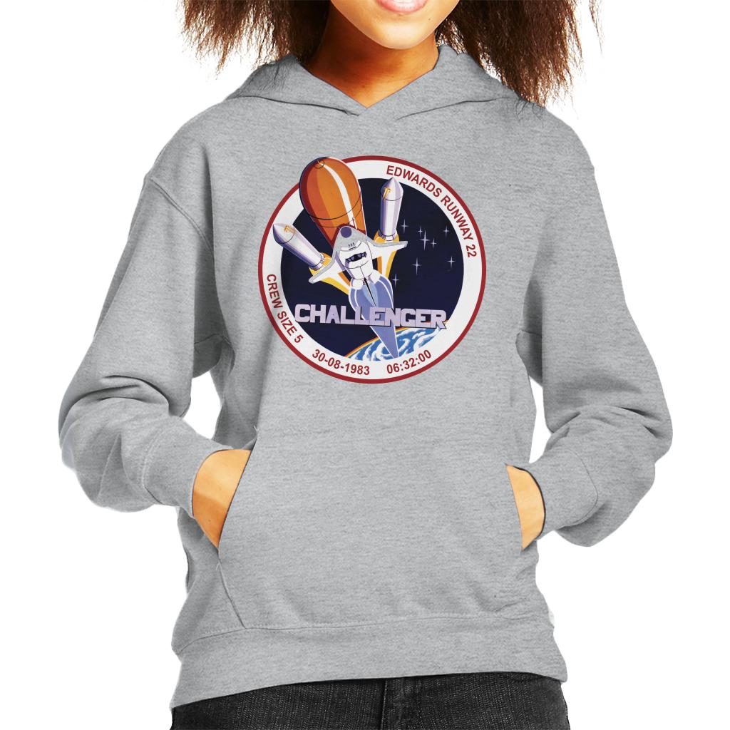 NASA STS 8 Challenger Mission Badge Kids Hooded Sweatshirt-ALL + EVERY