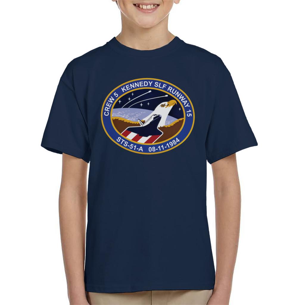 NASA STS 51 A Discovery Mission Badge Kids T-Shirt-ALL + EVERY