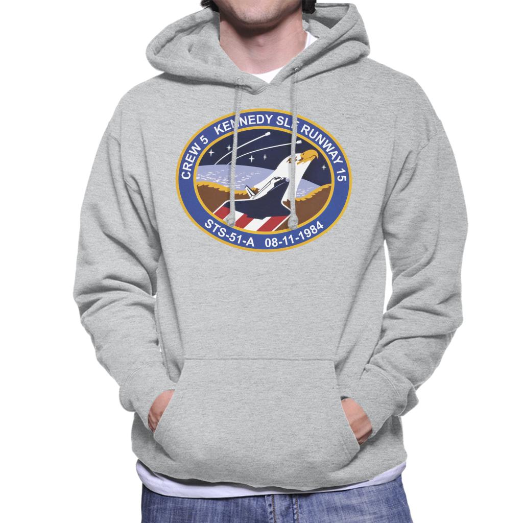 NASA STS 51 A Discovery Mission Badge Men's Hooded Sweatshirt-ALL + EVERY