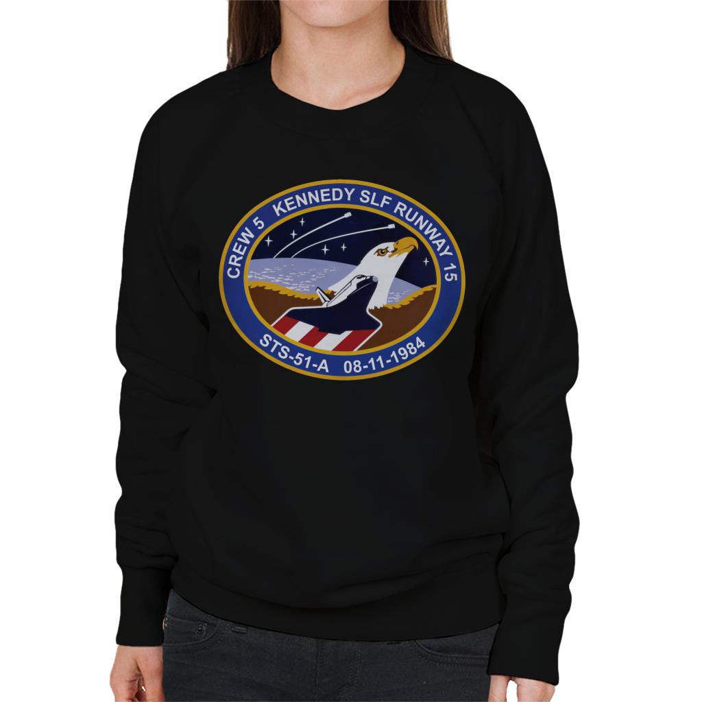 NASA STS 51 A Discovery Mission Badge Women's Sweatshirt-ALL + EVERY