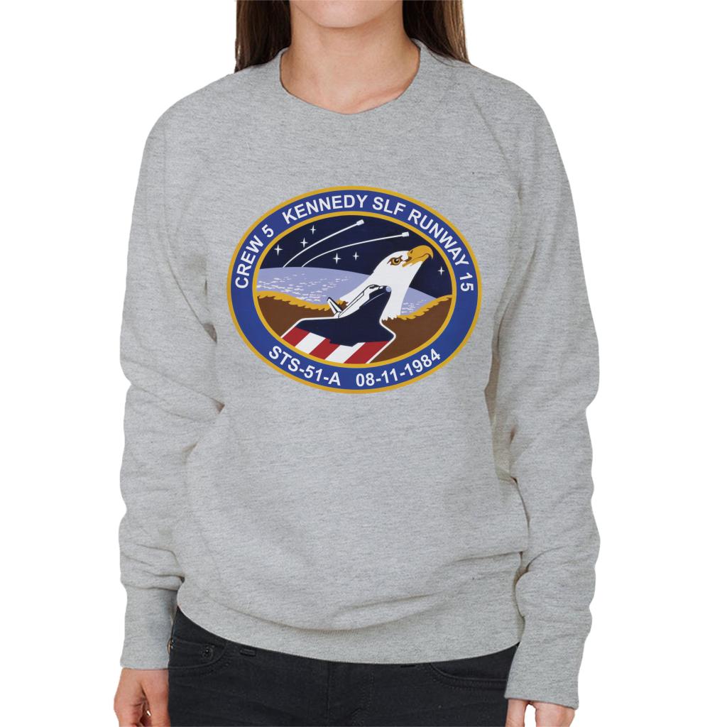 NASA STS 51 A Discovery Mission Badge Women's Sweatshirt-ALL + EVERY